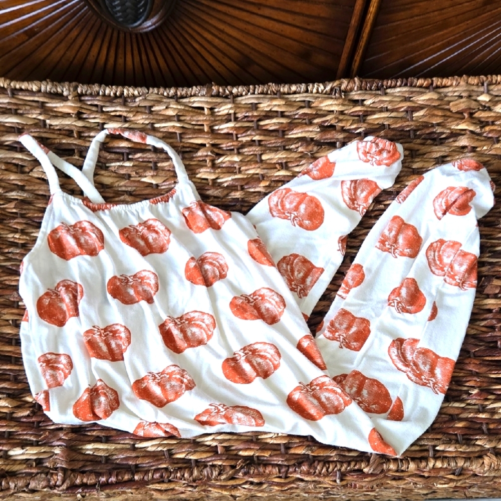 Kate Quinn Pumpkins 3t Spaghetti Strap Pants Bubble Romper